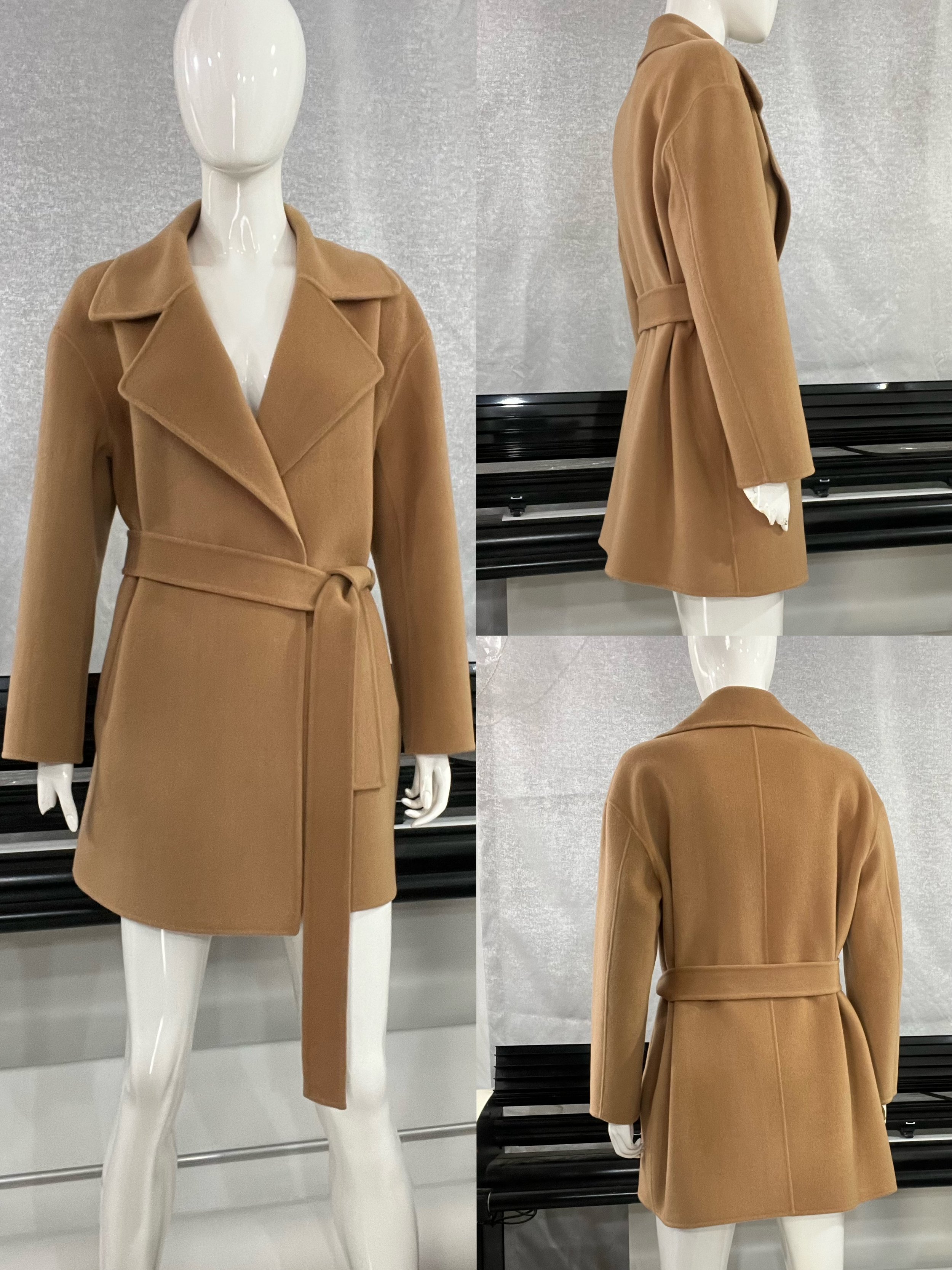 Organic Cashmere Wrap Coat Short Overcoat Wool Cashmere Organic Cashmere Wrap Coat Short Overcoat Wool Cashmere